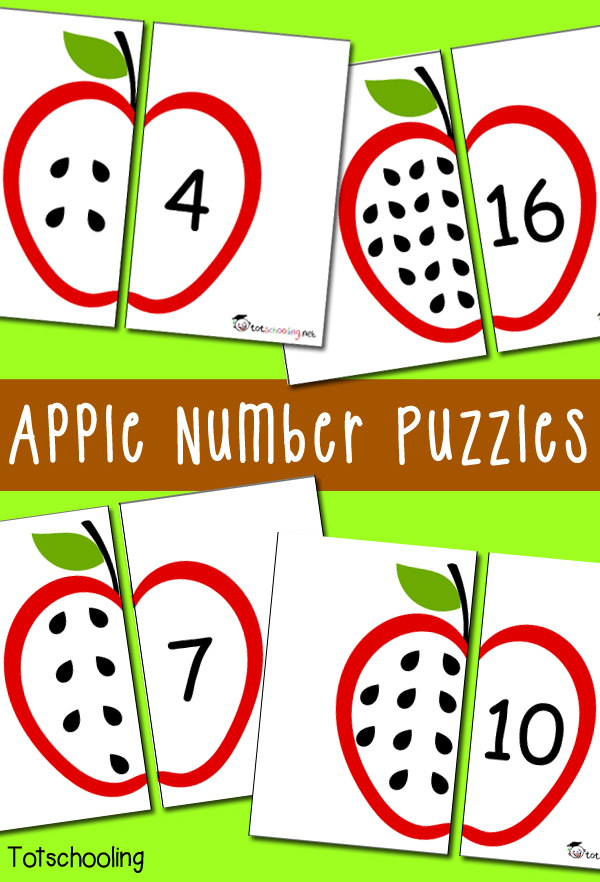 Free Apple Number Puzzles Totschooling Toddler Free Apple Number Puzzles Totschooling Toddler