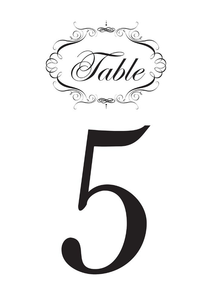 Free Fancy Printable Table Numbers Free Wedding Table 