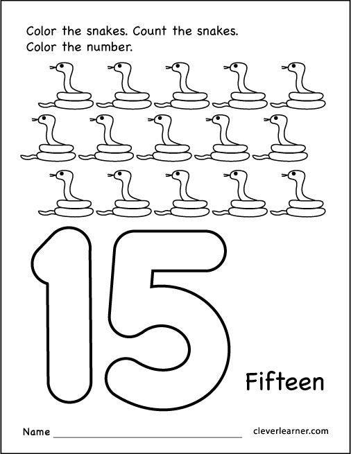 Free Number 15 Practice Sheet Preschool Number 