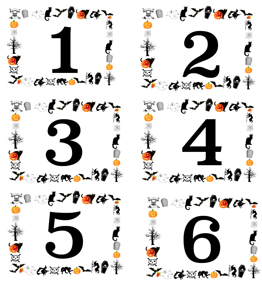 Free Printable Halloween Numbered Labels plus Blanks 