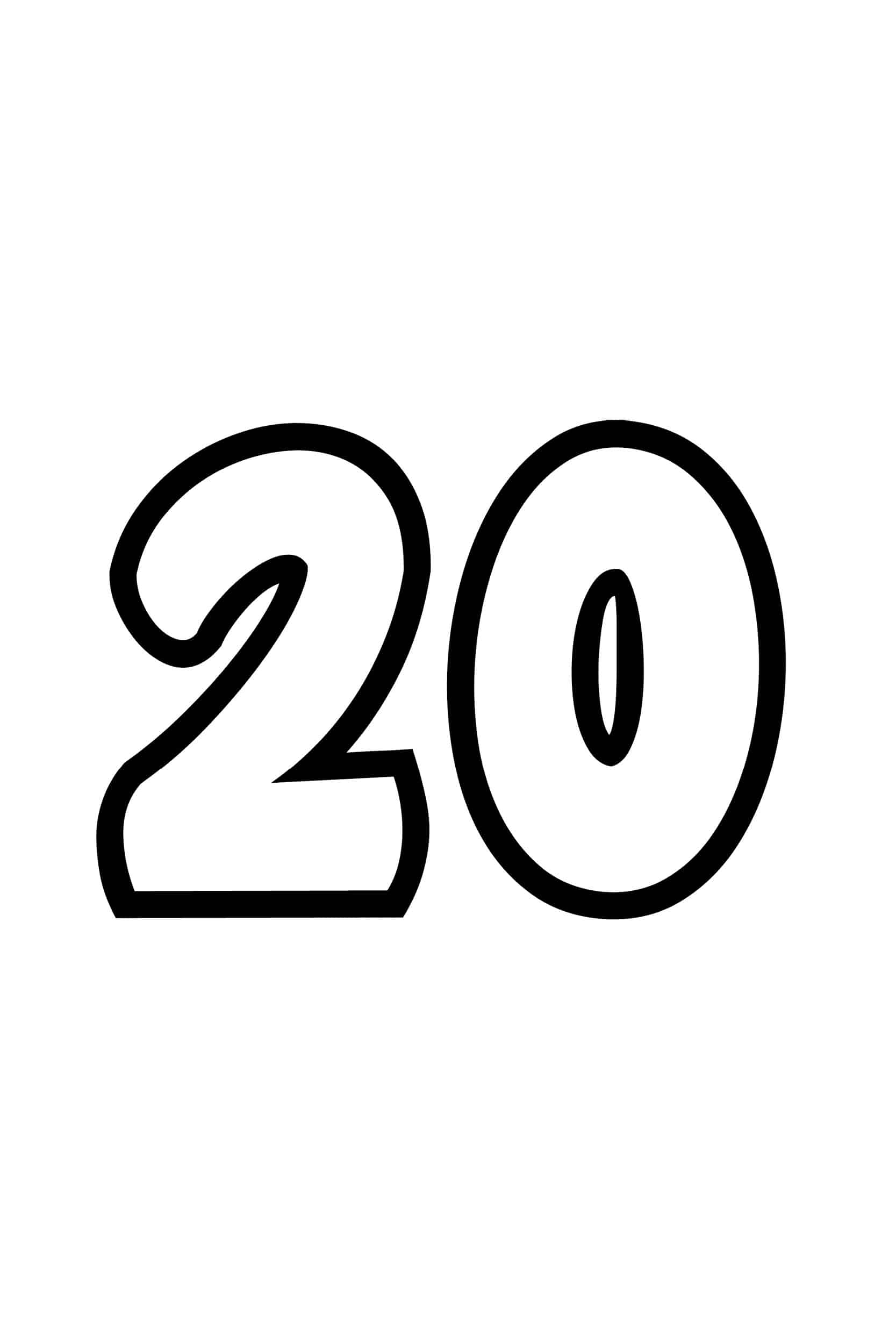 Free Printable Number Bubble Letters Bubble Number 20 Free Printable Number Bubble Letters Bubble Number 20