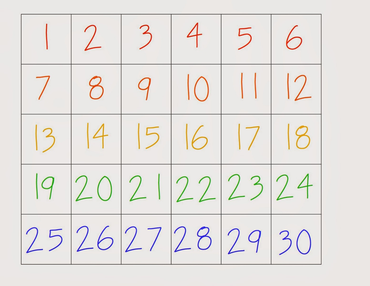 Free Printable Number Chart 1 30 Activity Shelter Free Printable Number Chart 1 30 Activity Shelter
