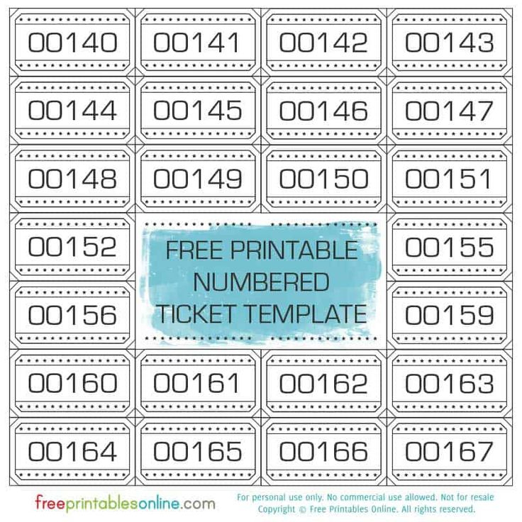 Free Printable Numbered Ticket Template Free Printables 