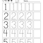 Free Printable Traceable Numbers Worksheet For Kindergarten