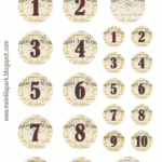 Free Printable Vintage Number Stickers Ausdruckbare