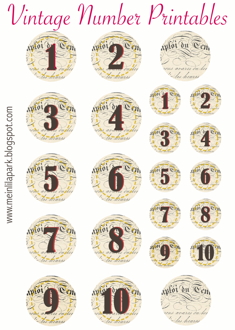 Free Printable Vintage Number Stickers Ausdruckbare 