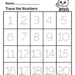 Free Printable Worksheets For Kids Tracing Numbers 1 20