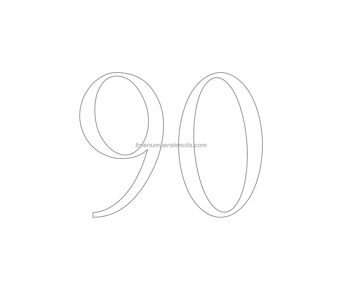 Free Victorian 90 Number Stencil Freenumberstencils Free Victorian 90 Number Stencil Freenumberstencils