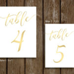 Gold Wedding Table Numbers 1 10 PRINTABLE Instant Download