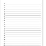 Handwriting Paper Free Printable Numbered List Free