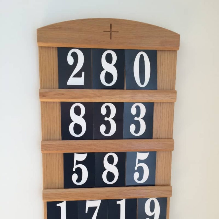 Hymn Numbers Cardboard Or Plastic Rosehill Furnishings