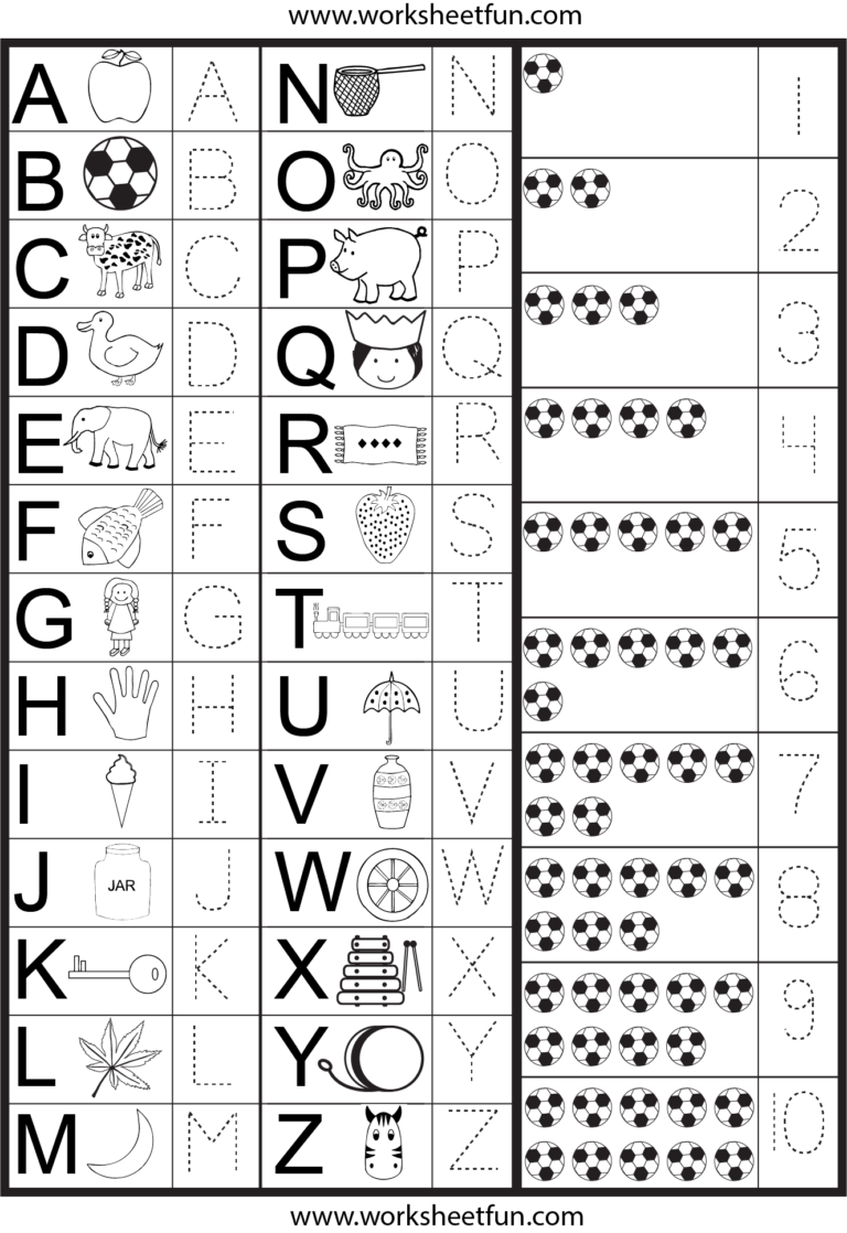 Letters And Numbers Tracing Worksheet FREE Printable