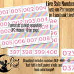 Live Sale Numbers With Mirror Images Polka Dots Printable