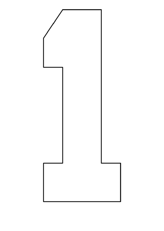 Number 1 Template Printable Pdf Download