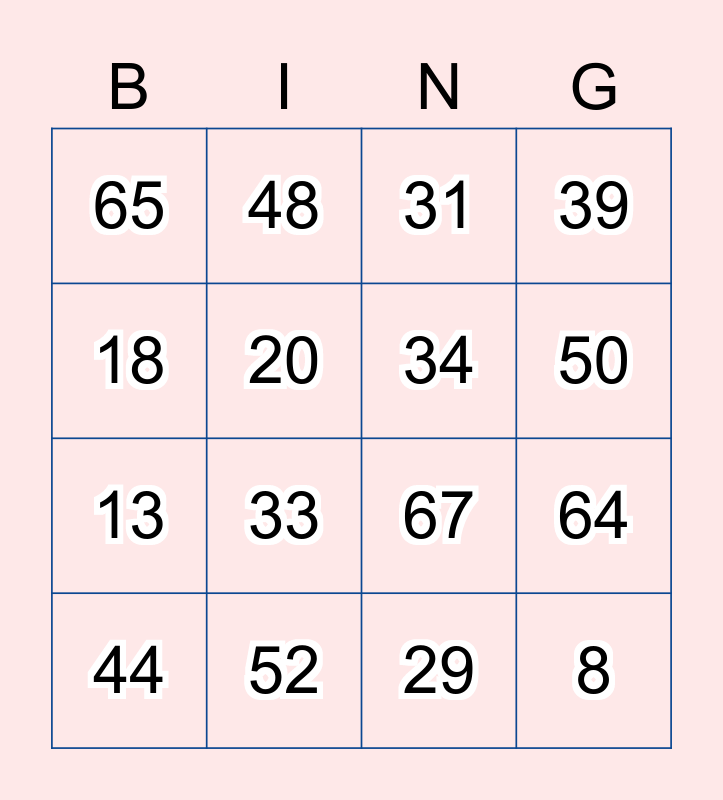 Number Bingo 1 100 Bingo Card Number Bingo 1 100 Bingo Card