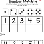 NUMBER MATCHING Back To School In Kindergarten Worksheet