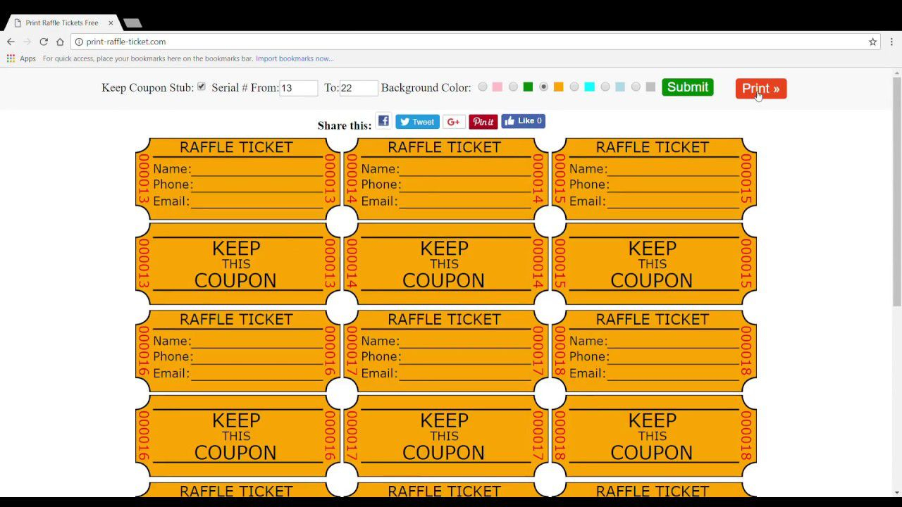 Numbered Raffle Ticket Template Addictionary