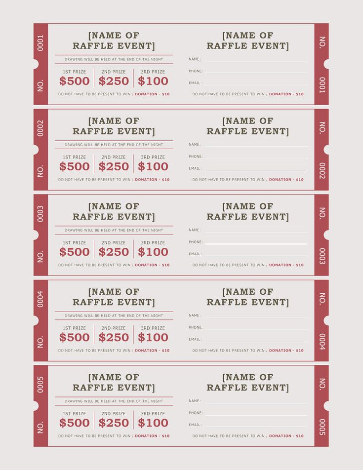 Numbered Raffle Ticket Template Raffle Ticket Template 