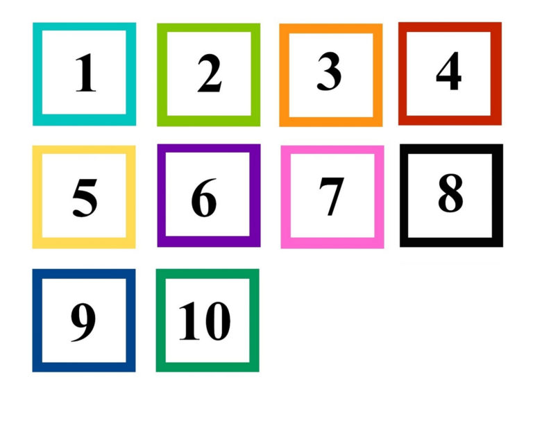 Numbers 1 10 Preschool Printables Learning Printable