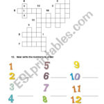 Numbers 1 12 ESL Worksheet By Lasbrujas