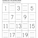 Numbers 1 20 Worksheets Practice FREE COLORING PAGES