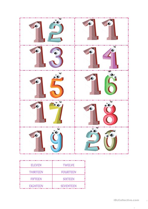 Numbers 11 20 English ESL Worksheets For Distance Numbers 11 20 English ESL Worksheets For Distance