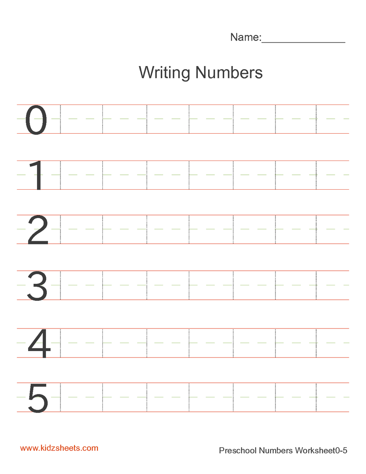 Numbers Handwriting Worksheets Hand Writing