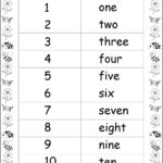 Numbers In Words 1 10 One Worksheet FREE Printable