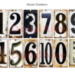 Old VINTAGE METAL NUMBERS Industrial House Numbers Instant