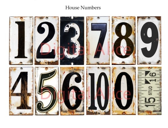 Old VINTAGE METAL NUMBERS Industrial House Numbers Instant Old VINTAGE METAL NUMBERS Industrial House Numbers Instant