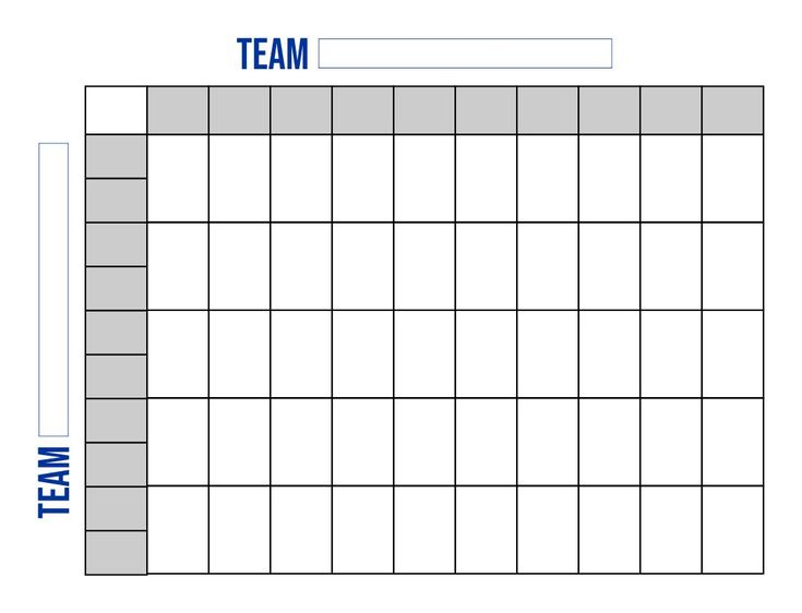 Pin On Football Squares Template