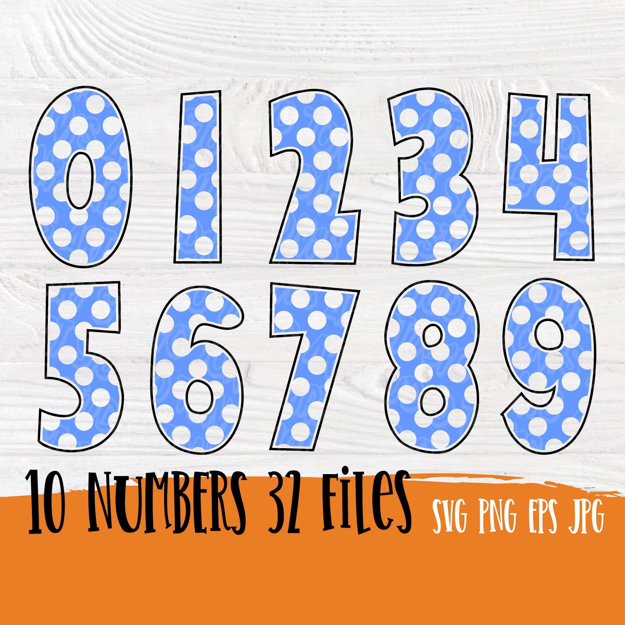 Polka Dot Numbers SVG Printable Numbers Polka Dot Svg 