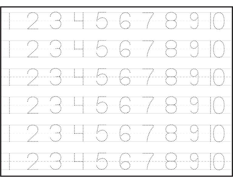 Pre K Number Worksheets