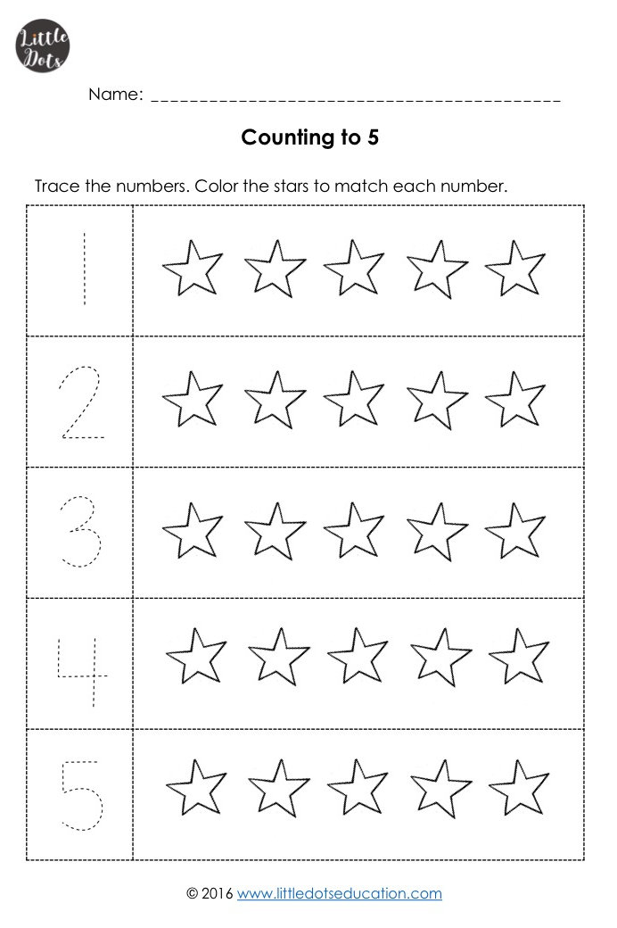 Pre K Numbers 1 To 10 Worksheets