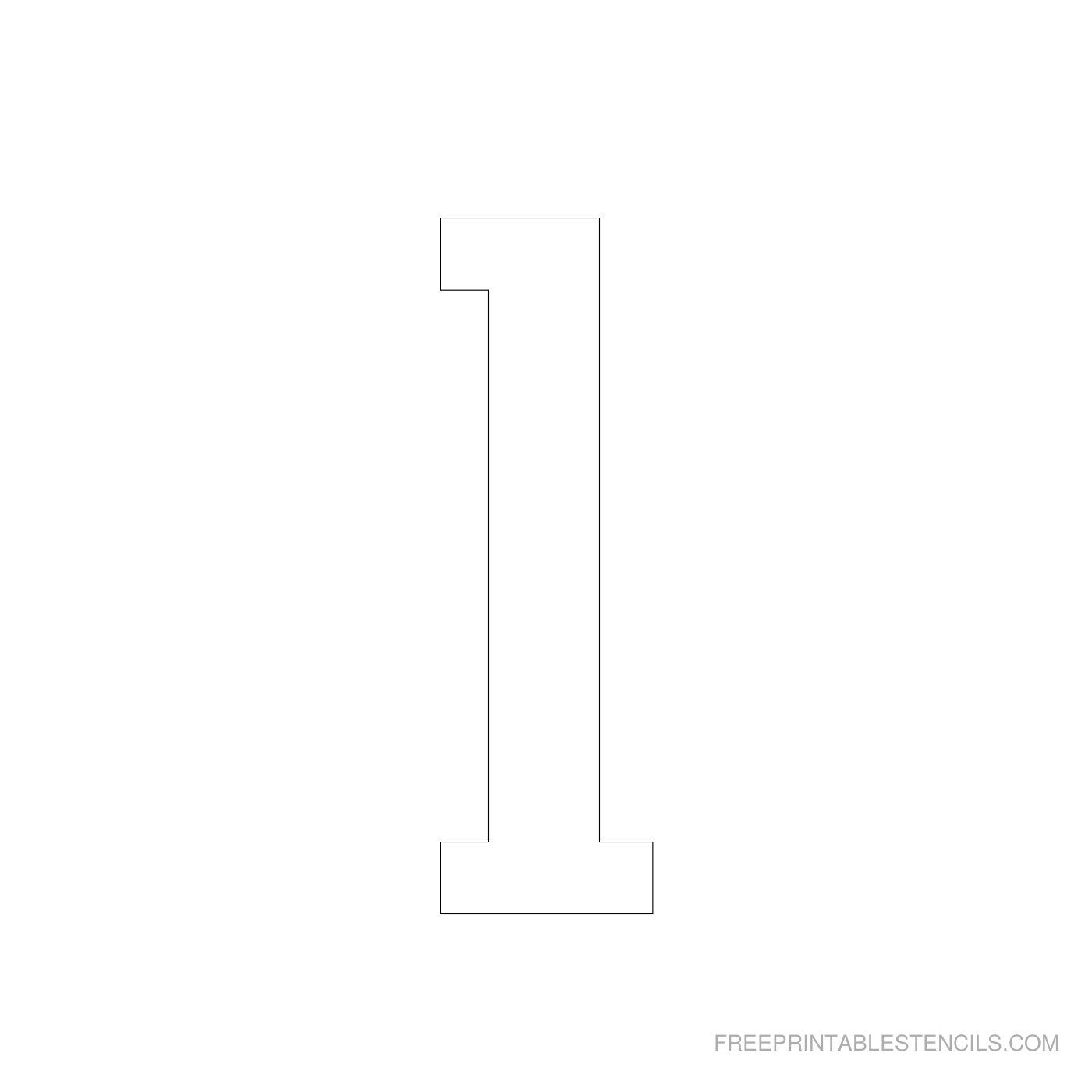 Printable 4 Inch Number Stencil 1 Number Stencils Free Printable 4 Inch Number Stencil 1 Number Stencils Free