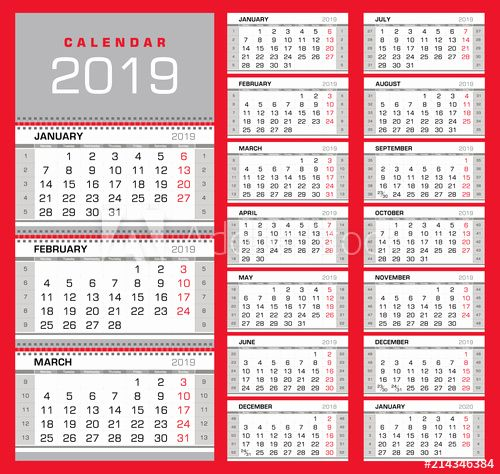 Printable Calendar With Week Numbers 2019 Calendar With 