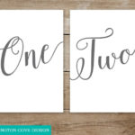 Printable Calligraphy Table Numbers 1 50 Wedding Instant