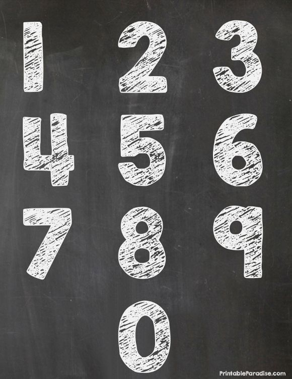 Printable Chalkboard Number 0 9 On One Page Chalkboard 