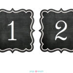 Printable Chalkboard Table Numbers Rustic Wedding Chic