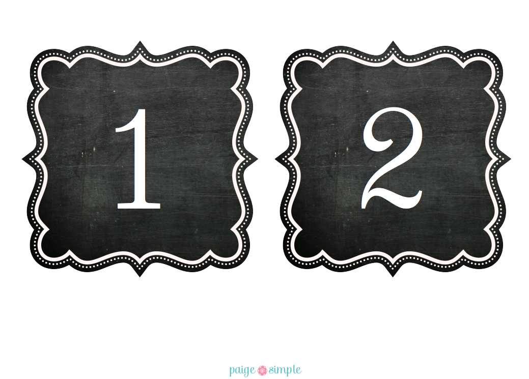 Printable Chalkboard Table Numbers Rustic Wedding Chic Printable Chalkboard Table Numbers Rustic Wedding Chic