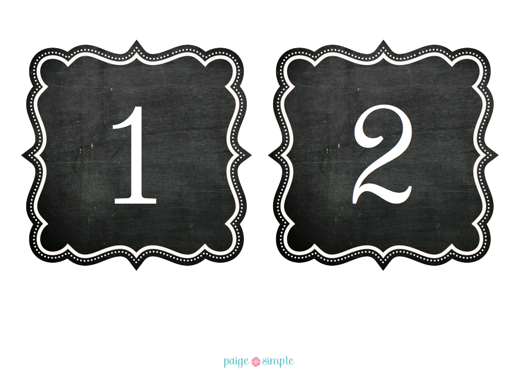 Printable Chalkboard Table Numbers Rustic Wedding Chic 