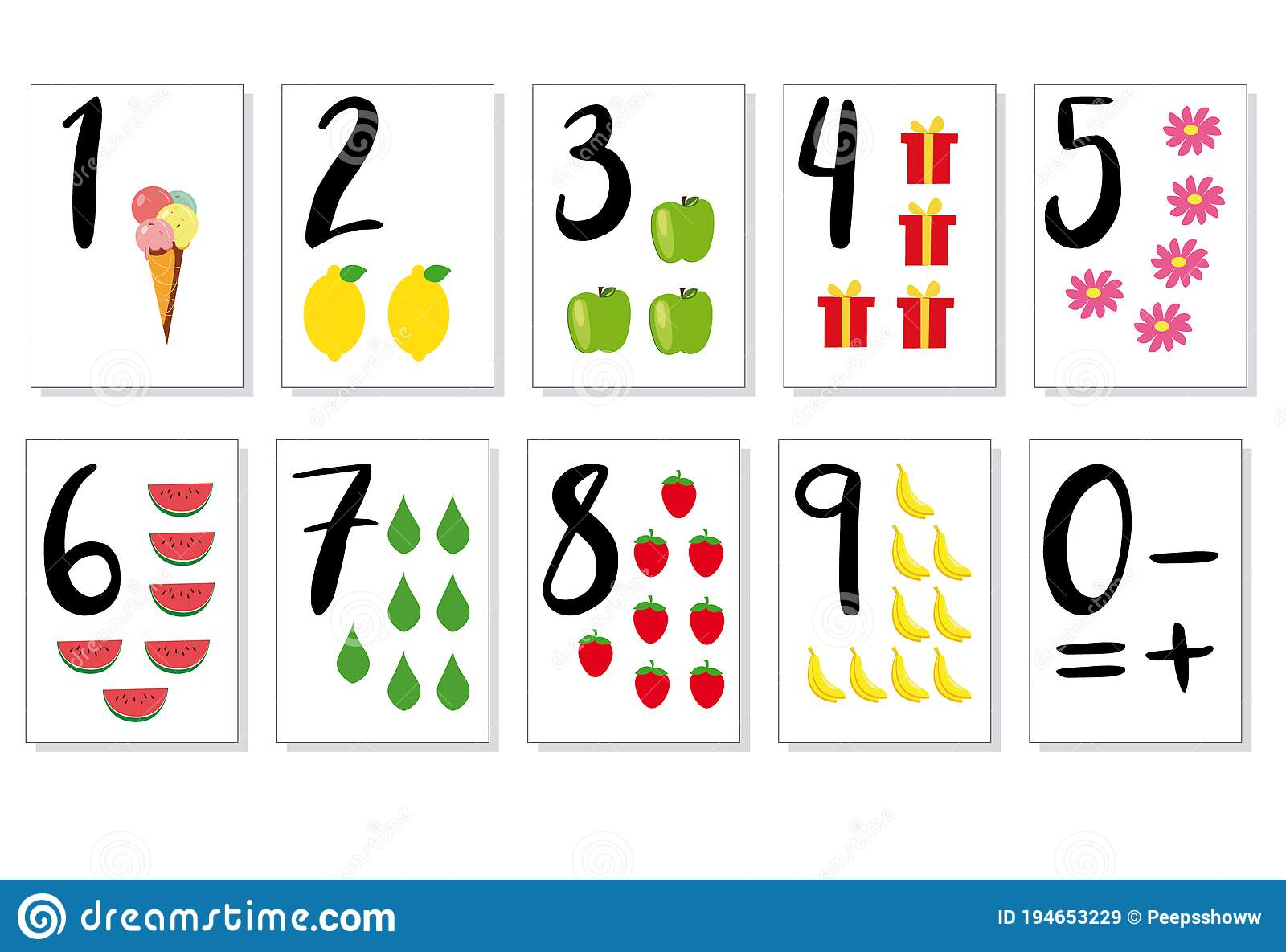 Printable Flashcard Collection For Numbers From 0 To 10 