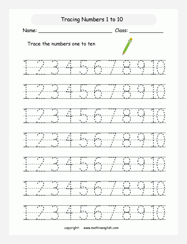 Printable Math Worksheet Number Writing Worksheets