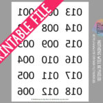 Printable Mirror Image Reverse Backwards Numbers 1 180