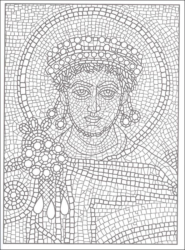 Printable Mosaic Coloring Pages For Adults Roman Mosaic 