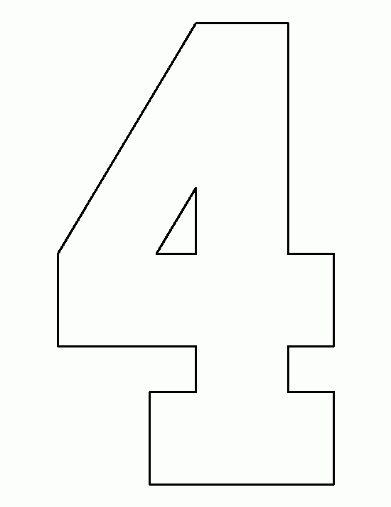 Printable Number 4 Template