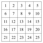 Printable Number Grid 1 25 In 2021 Printable Numbers
