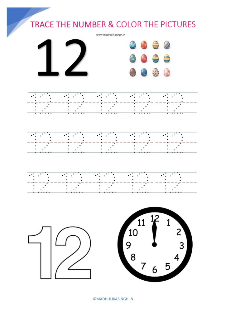 Printable Number Tracing Worksheets 1 12 Free Preschool