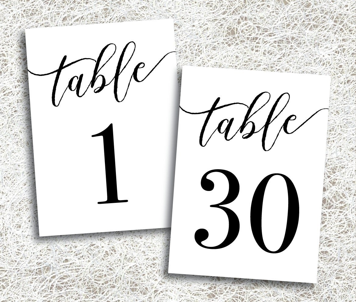 Printable Table Numbers 1 30 Instant Download Printable