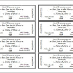 Printable ticket template sample numbered tickets template